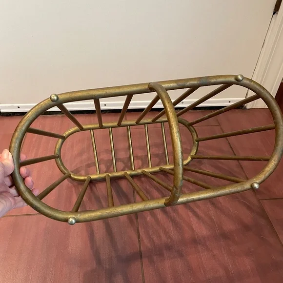 Vintage mid century modern brass magazine holder/rack